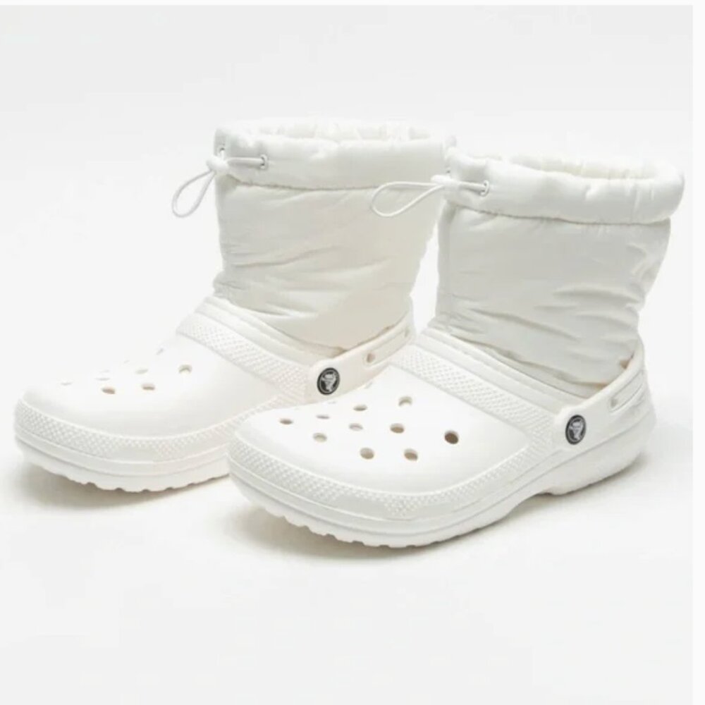 NWT Crocs Classic Lined Neo Puff  Boot Mens Size 13 Color -White